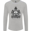 Muay Thai Boxing MMA Martial Arts Kick Mens Long Sleeve T-Shirt Sports Grey