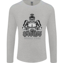 Muay Thai Boxing MMA Martial Arts Kick Mens Long Sleeve T-Shirt Sports Grey