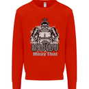Muay Thai Boxing MMA Martial Arts Kick Mens Sweatshirt Jumper Bright Red