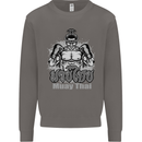Muay Thai Boxing MMA Martial Arts Kick Mens Sweatshirt Jumper Charcoal
