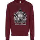 Muay Thai Boxing MMA Martial Arts Kick Mens Sweatshirt Jumper Maroon
