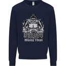 Muay Thai Boxing MMA Martial Arts Kick Mens Sweatshirt Jumper Navy Blue
