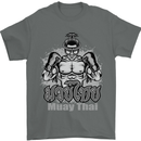 Muay Thai Boxing MMA Martial Arts Kick Mens T-Shirt Cotton Gildan Charcoal