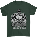 Muay Thai Boxing MMA Martial Arts Kick Mens T-Shirt Cotton Gildan Forest Green