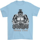 Muay Thai Boxing MMA Martial Arts Kick Mens T-Shirt Cotton Gildan Light Blue
