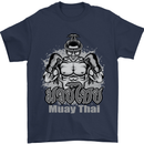 Muay Thai Boxing MMA Martial Arts Kick Mens T-Shirt Cotton Gildan Navy Blue