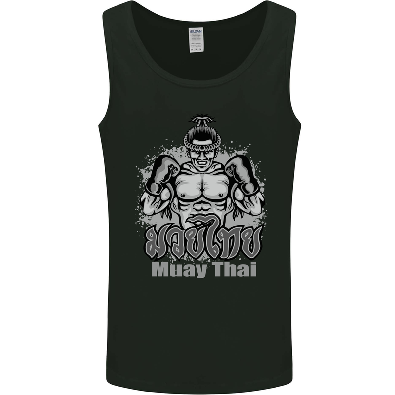 Muay Thai Boxing MMA Martial Arts Kick Mens Vest Tank Top Black