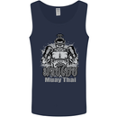 Muay Thai Boxing MMA Martial Arts Kick Mens Vest Tank Top Navy Blue