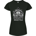Muay Thai Boxing MMA Martial Arts Kick Womens Petite Cut T-Shirt Black