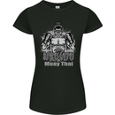 Muay Thai Boxing MMA Martial Arts Kick Womens Petite Cut T-Shirt Black