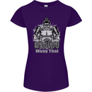 Muay Thai Boxing MMA Martial Arts Kick Womens Petite Cut T-Shirt Purple