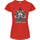 Muay Thai Boxing MMA Martial Arts Kick Womens Petite Cut T-Shirt Red