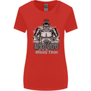 Muay Thai Boxing MMA Martial Arts Kick Womens Wider Cut T-Shirt Red