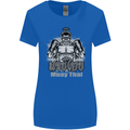 Muay Thai Boxing MMA Martial Arts Kick Womens Wider Cut T-Shirt Royal Blue
