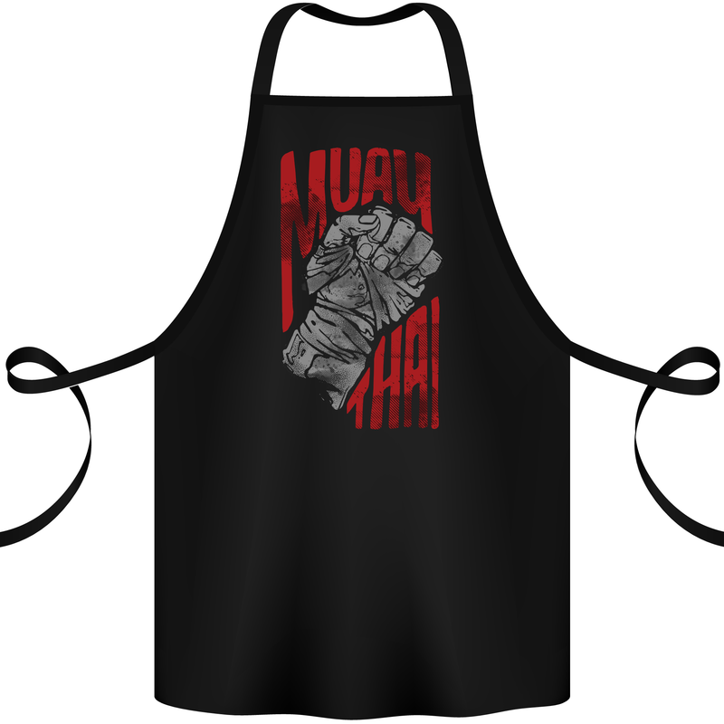 Muay Thai Fighter Fist MMA Martial Arts Cotton Apron 100% Organic Black