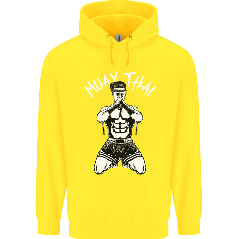 Muay Thai Fighter Mixed Martial Arts MMA Childrens Kids Hoodie Yellow