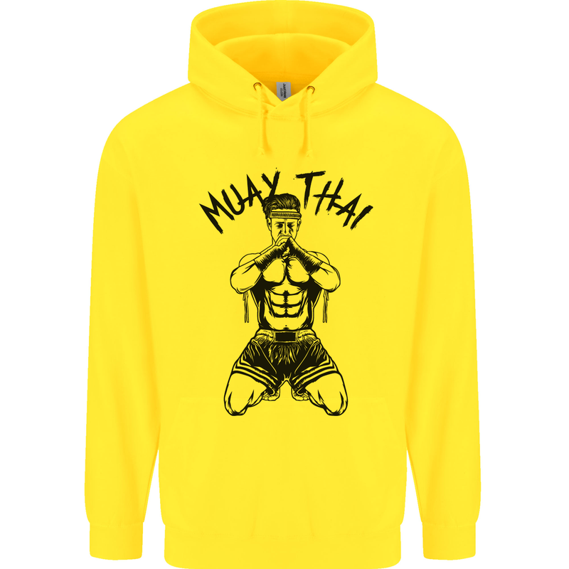 Muay Thai Fighter Mixed Martial Arts MMA Childrens Kids Hoodie Yellow