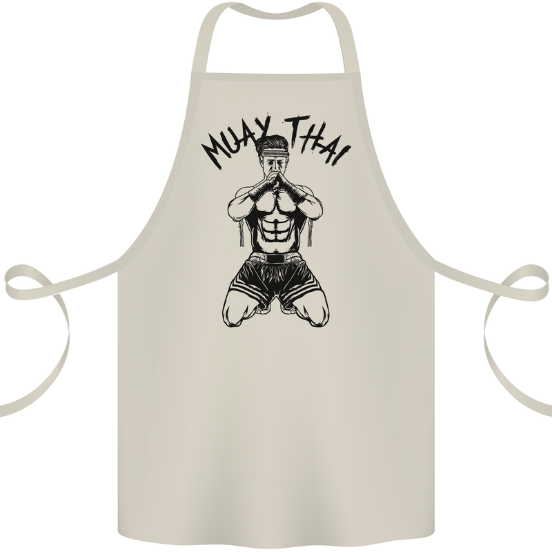Muay Thai Fighter Mixed Martial Arts MMA Cotton Apron 100% Organic Natural