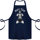 Muay Thai Fighter Mixed Martial Arts MMA Cotton Apron 100% Organic Navy Blue