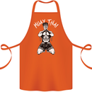 Muay Thai Fighter Mixed Martial Arts MMA Cotton Apron 100% Organic Orange