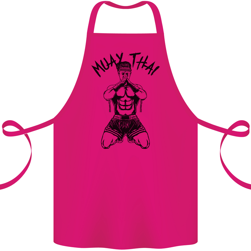 Muay Thai Fighter Mixed Martial Arts MMA Cotton Apron 100% Organic Pink