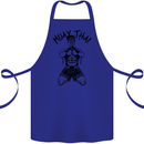 Muay Thai Fighter Mixed Martial Arts MMA Cotton Apron 100% Organic Royal Blue