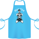 Muay Thai Fighter Mixed Martial Arts MMA Cotton Apron 100% Organic Turquoise