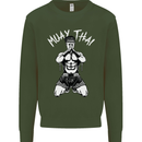 Muay Thai Fighter Mixed Martial Arts MMA Kids Sweatshirt Jumper Forest Green