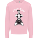 Muay Thai Fighter Mixed Martial Arts MMA Kids Sweatshirt Jumper Light Pink