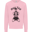Muay Thai Fighter Mixed Martial Arts MMA Kids Sweatshirt Jumper Light Pink