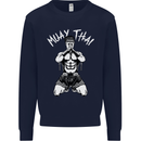 Muay Thai Fighter Mixed Martial Arts MMA Kids Sweatshirt Jumper Navy Blue