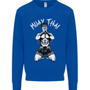 Muay Thai Fighter Mixed Martial Arts MMA Kids Sweatshirt Jumper Royal Blue