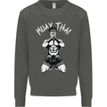 Muay Thai Fighter Mixed Martial Arts MMA Kids Sweatshirt Jumper Storm Grey