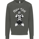 Muay Thai Fighter Mixed Martial Arts MMA Kids Sweatshirt Jumper Storm Grey
