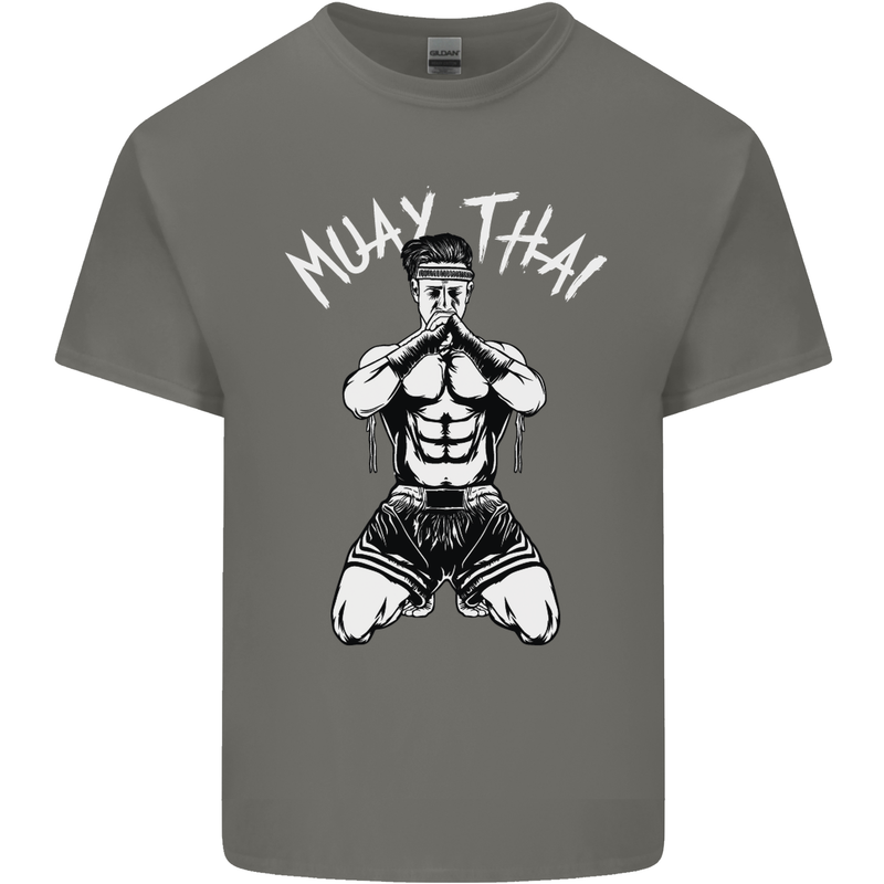Muay Thai Fighter Mixed Martial Arts MMA Kids T-Shirt Childrens Charcoal