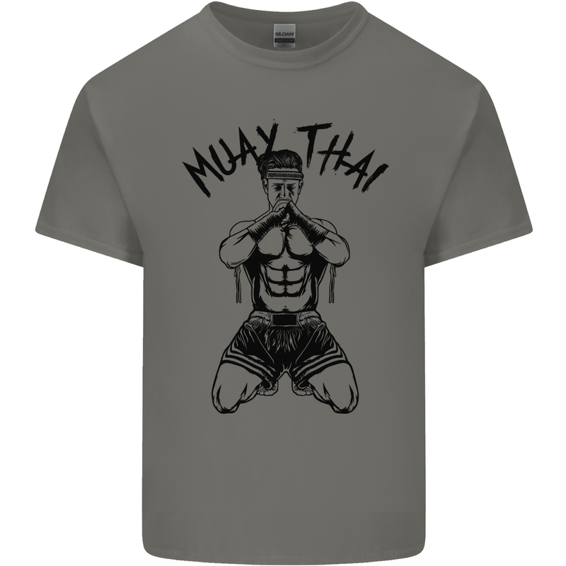Muay Thai Fighter Mixed Martial Arts MMA Kids T-Shirt Childrens Charcoal