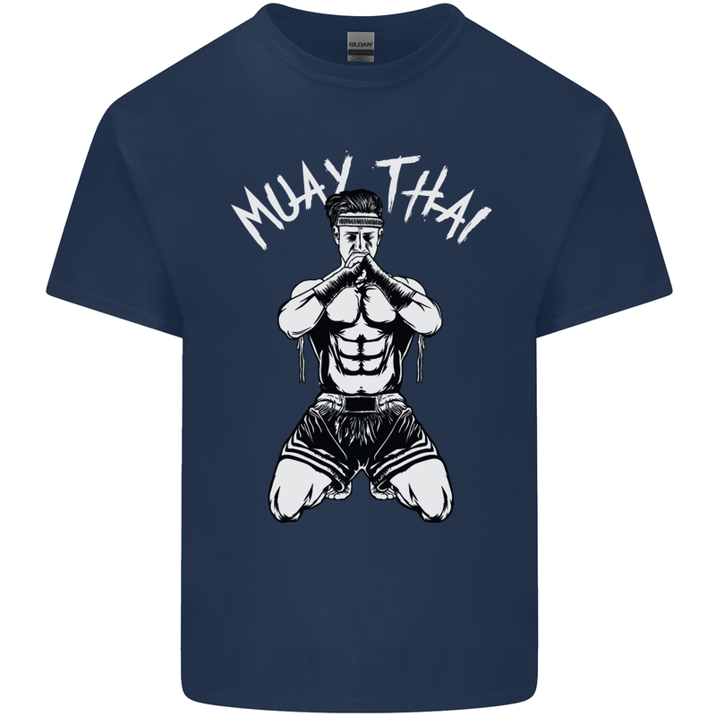 Muay Thai Fighter Mixed Martial Arts MMA Kids T-Shirt Childrens Navy Blue
