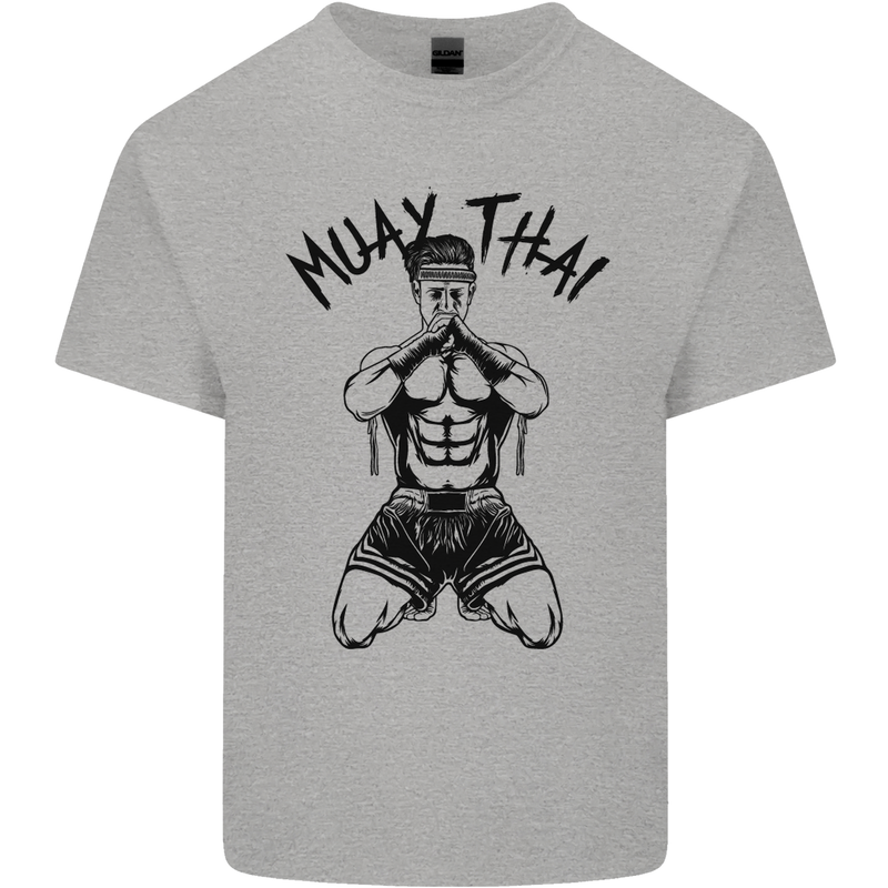 Muay Thai Fighter Mixed Martial Arts MMA Kids T-Shirt Childrens Sports Grey