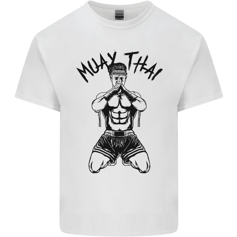 Muay Thai Fighter Mixed Martial Arts MMA Kids T-Shirt Childrens White