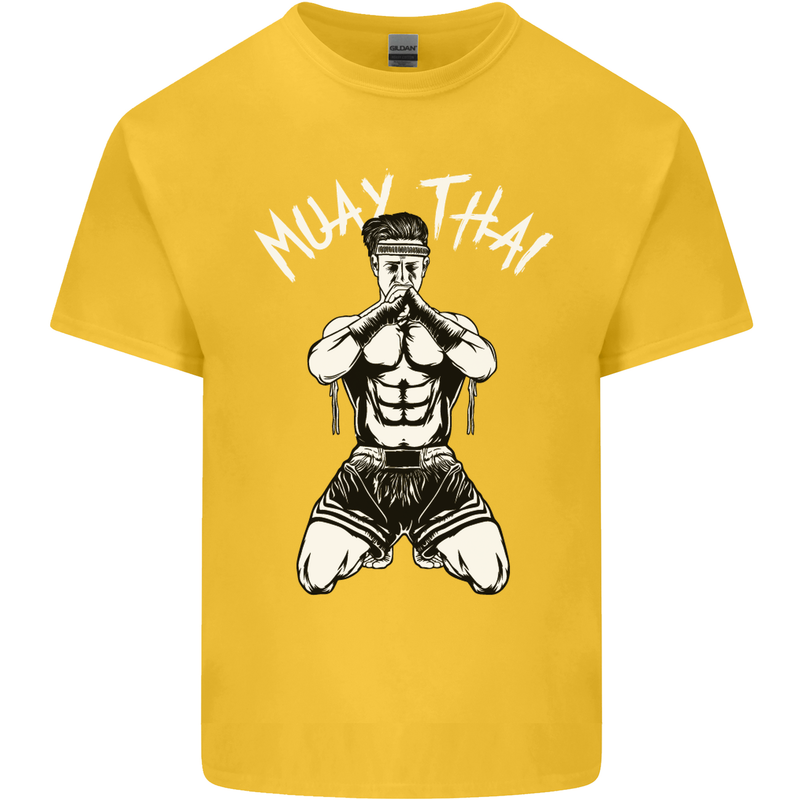 Muay Thai Fighter Mixed Martial Arts MMA Kids T-Shirt Childrens Yellow