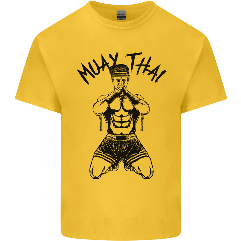 Muay Thai Fighter Mixed Martial Arts MMA Kids T-Shirt Childrens Yellow