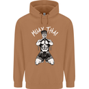 Muay Thai Fighter Mixed Martial Arts MMA Mens 80% Cotton Hoodie Caramel Latte