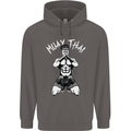 Muay Thai Fighter Mixed Martial Arts MMA Mens 80% Cotton Hoodie Charcoal