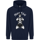 Muay Thai Fighter Mixed Martial Arts MMA Mens 80% Cotton Hoodie Navy Blue