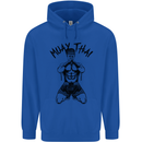 Muay Thai Fighter Mixed Martial Arts MMA Mens 80% Cotton Hoodie Royal Blue