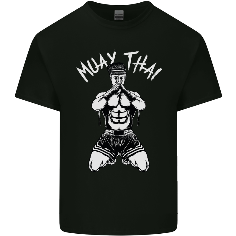 Muay Thai Fighter Mixed Martial Arts MMA Mens Cotton T-Shirt Tee Top Black