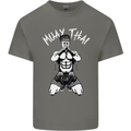 Muay Thai Fighter Mixed Martial Arts MMA Mens Cotton T-Shirt Tee Top Charcoal