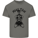 Muay Thai Fighter Mixed Martial Arts MMA Mens Cotton T-Shirt Tee Top Charcoal