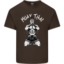 Muay Thai Fighter Mixed Martial Arts MMA Mens Cotton T-Shirt Tee Top Dark Chocolate