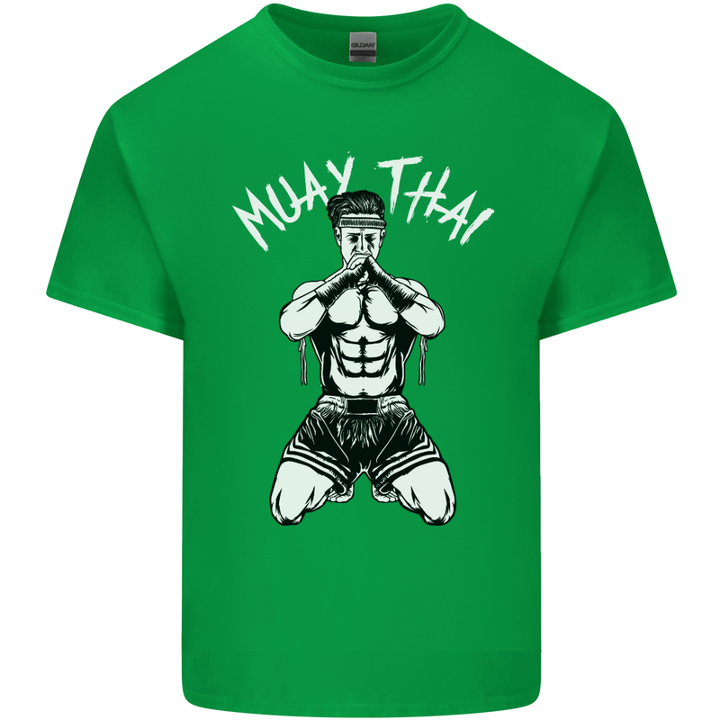 Muay Thai Fighter Mixed Martial Arts MMA Mens Cotton T-Shirt Tee Top Irish Green